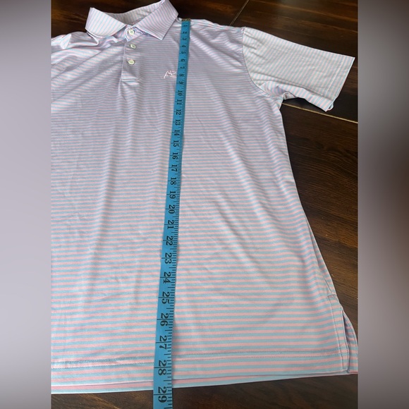 Rhoback Men's Short Sleeve Performance Polo Sz L The Birdie Stripe Pink/blue *** - Picture 14 of 16